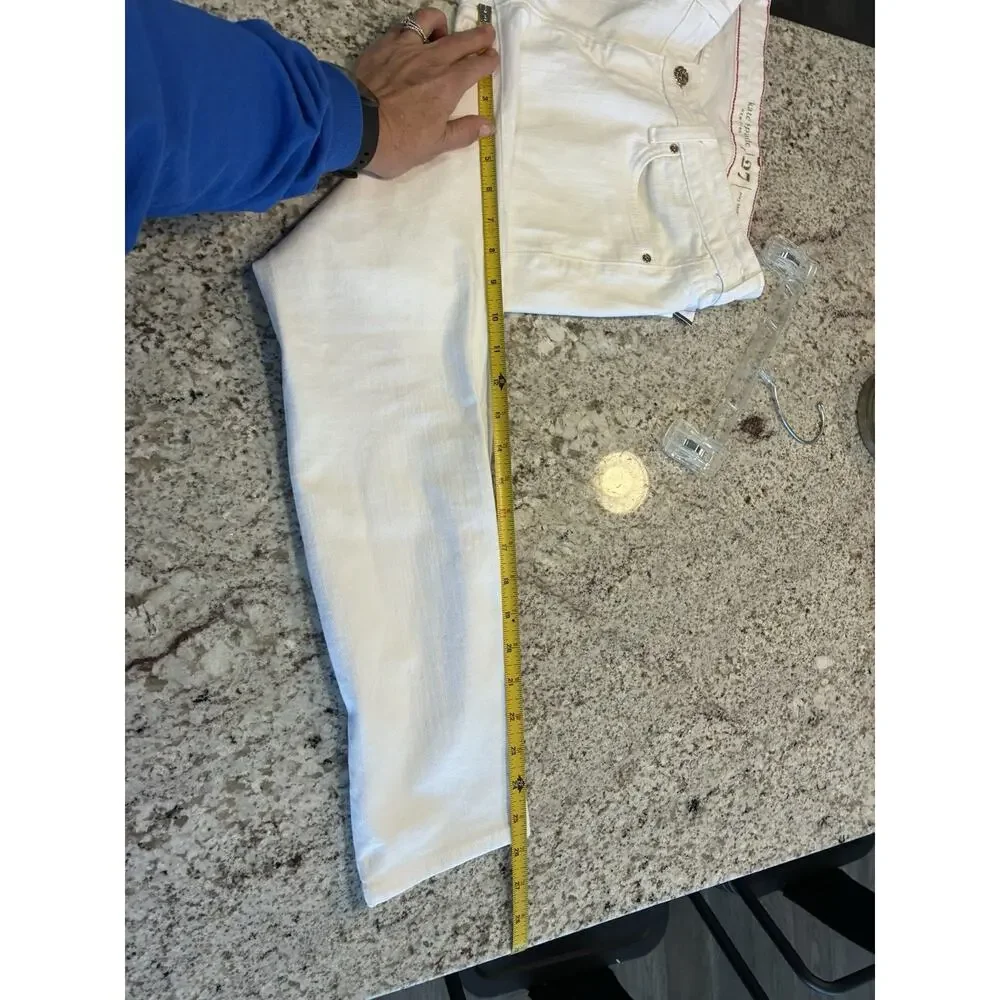 Kate Spade Play Hooky Broome Street White Stretch Denim Pants Sz 27
